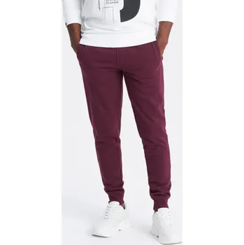 Ombre Men's BASIC cotton jogger sweatpants - maroon Ombre tmavě červená 2903174