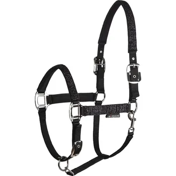 Ohlávka + vodítko Equiline Glitter full černá