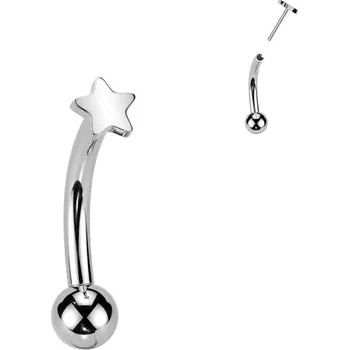 Piercing Šperky4U PUSH IN piercing k do obočí TITAN, 1,2 x 8 mm - TIT1398-1208