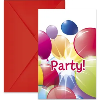 Pozvánka Procos - Sada 6 pozvánek Barevné balónky -