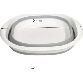 Skládací umyvadlo pro dospělé a děti | plastová mísa, koupelnový cestovní doplněk - Šedá-L