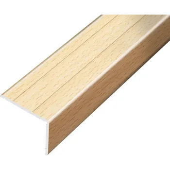 Stavební profil ACARA AP5 schodová lišta samolepící B, hliník+fólie buk, v: 20 mm, š: 25 mm, d: 0,9 m AAHAF B251120-SK/0,9/T2