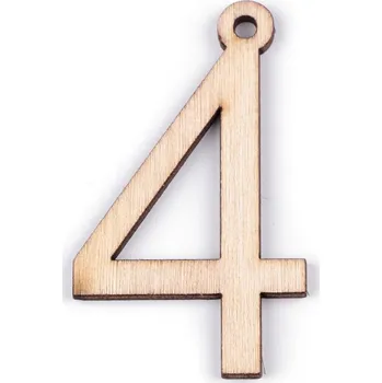 Výprodej - Dřevěná narozeninová čísla se závěsem 4 Varianta: 4 přírodní, Balení: 10 ks