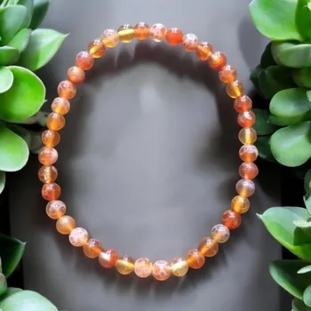 Drahý kámen Náramek Achát ohnivý, 4 mm