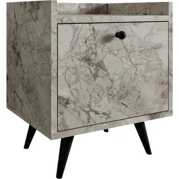 Noční stolek Noční stolek VALFIR, mramor + vyzvednutí ZDARMA