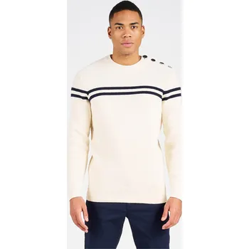 Pánský svetr TRIBORD Pánský námořnický svetr 100 M BÍLÁ|MODRÁ