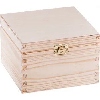 Dárková krabička Krabička dřevěná se zámkem - 16x16x10,5 cm