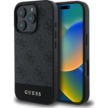 Guess Ochranný kryt na iPhone 16 Pro - Guess, 4G Stripe Gray GUHCP16LG4GLGR