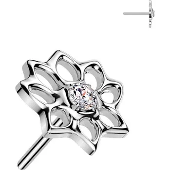 Piercing Šperky4U Ozdobná část k PUSH IN piercingu TITAN, lotosový květ - TIT1503