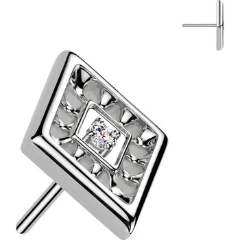 Piercing Šperky4U Ozdobná část k PUSH IN piercingu TITAN, kosočtverec - TIT1505
