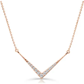 Náhrdelník ŠPERKY-NM, Náhrdelník s brilianty v bílém zlatě 651 Barva zlata: růžová