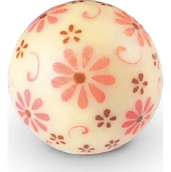 Čokoláda Hospodyňkám.cz Čokoládová koule Bílá s kytičkami 7ks