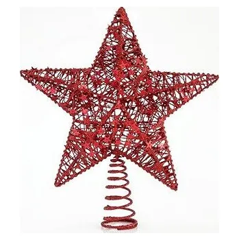 Vánoční dekorace Eurolamp | Hvězda na špičku vánočního stromku, červená 30 cm 5,20723E+12