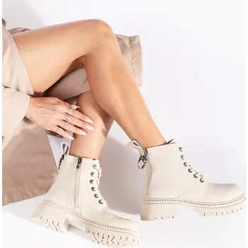 Dámská zimní obuv Pohodlné dámské kotníčkové boty hnědé platforma 41