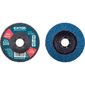 Brusný kotouč Kotouč lamelový šikmý zirkonový EXTOL INDUSTRIAL 115 mm Dostupné varianty: Kotouč lamelový šikmý zirkonový EXTOL INDUSTRIAL 115 mm/60 hrubost