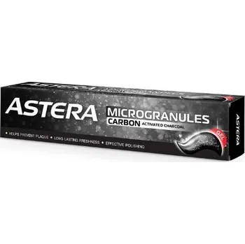 zubní pasta Gelová zubní pasta s mikrogranulemi s aktivním uhlím Carbon Astera 75ml