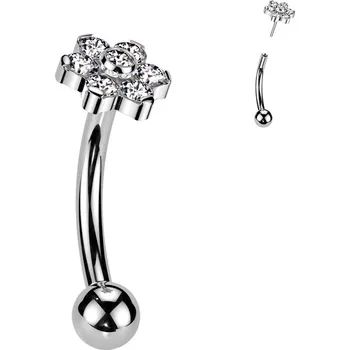 Piercing Šperky4U PUSH IN piercing k do obočí TITAN, 1,2 x 8 mm - TIT1400-1208