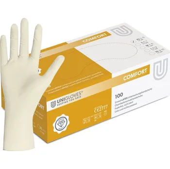 Vyšetřovací rukavice UNIGLOVES Latexové rukavice - Comfort, 100 ks Velikost: M (8)