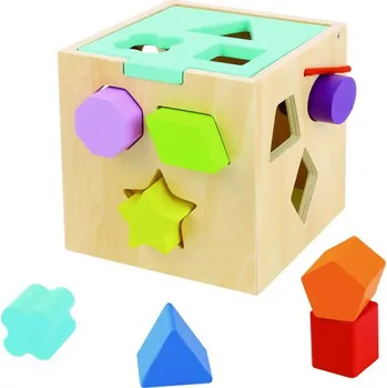 Dřevěná hračka Dřevěná kostka vkládačka tvary