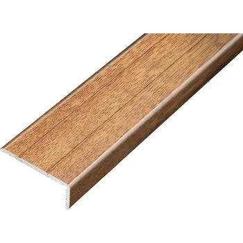 Stavební profil ACARA AP5 schodová lišta samolepící B, hliník+fólie ořech žíhaný, v: 10 mm, š: 25 mm, d: 0,9 m AAHAF B255610-SK/0,9/T2