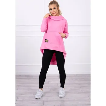 Dámská mikina Mikina s kapucí s dlouhými zády růžová UNI