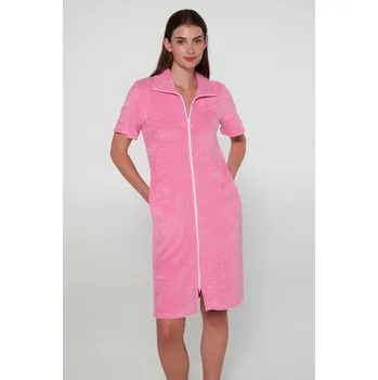 Dámské šaty Vamp Šaty froté s krátkými rukávy 20557 růžová S
