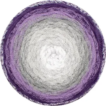 Příze Chainy Cotton Cake ReTwisst 09 variace bílá, šedá, fialová