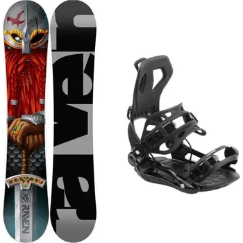 Snowboard Raven Dwarf pánský snowboard + Hatchey Fastec snowboardové vázání 160W cm + L, black (EU 42-45) + DÁREK + Doprava ZDARMA