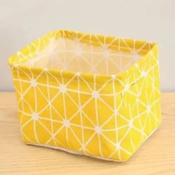 Úložný box Úložný textilní box na hračky a kosmetiku | organizér, košík na prádlo - Žlutá šipka