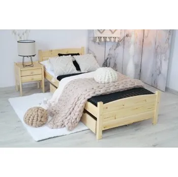 Postel KIK TRADE Dřevěná postel MD 17 více rozměrů Rozměr: 90 x 200 cm, Povrchová úprava: Ořech