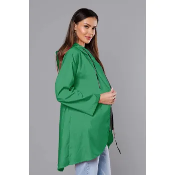 Dámský kabát Zelený tenký asymetrický dámský přehoz přes oblečení (B8117-82) odstíny zelené M (38)