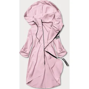 Dámský kabát Tenký asymetrický dámský přehoz přes oblečení ve špinavě růžové barvě (B8117-81) odstíny růžové XS (34)