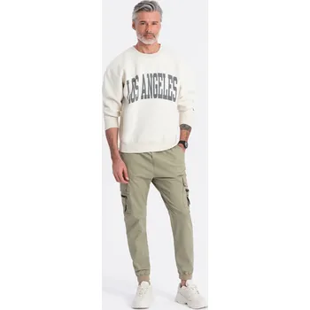 Ombre Men&#039;s JOGGER pants with zippered cargo pockets - khaki Ombre kaki 2715742