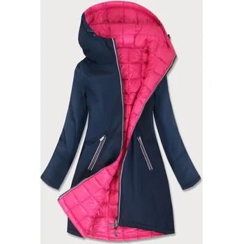 Oblečení a móda Tmavě modro-amarantová oboustranná bunda pro přechodné období (7700) odstíny růžové S (36)