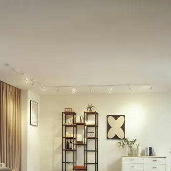 Svítidlo Lindby Systém kolejnic 48 V Lumaro, bodovky, 9-křídlé, bílé, Ø 4 cm, 25 cm, stmívatelné - Treiber - délka 25,7 cm, šířka 2,4 cm, výška 4,8 cm; výška stínidla na lampu 16,5 cm bílá 9 x 5 W LED - Doprava zdarma