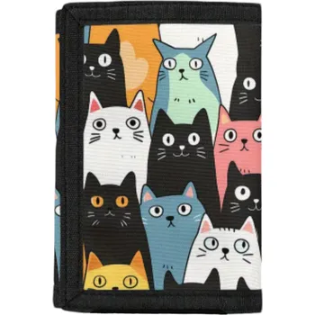 Peněženka s barevnými kočkami