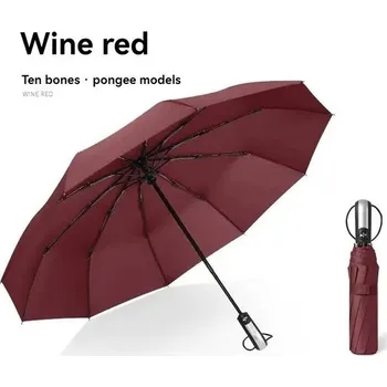 Deštník Automatický skládací deštník velký | skládací deštník, ochrana před deštěm - Červená 1ks