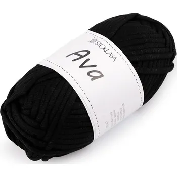 Příze Pletací příze Ava / kulatá k výrobě tašek a košíků 100 g - 2 černá