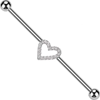 Piercing Šperky4U Industrial piercing TITAN srdíčko - TIT1422