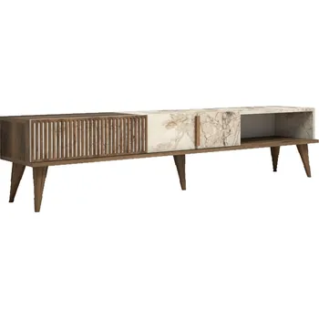 Televizní stolek Televizní stolek MALTRE, vlašský ořech/bílá + vyzvednutí ZDARMA