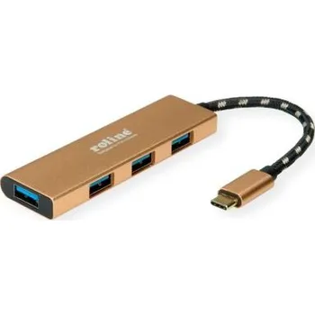USB hub Rozbočovač USB 14.02.5049-5, standard: USB 3.2 USB, počet portů USB: 4 Sběrnice USB, typ USB: USB C Roline