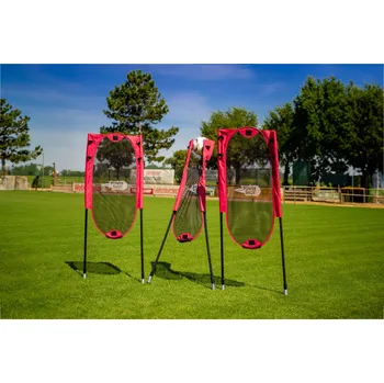 Fotbalová tréninková pomůcka POWER SHOT Sada 3 pružných a skládacích figurín pro volný kop ČERNÁ|ČERVENÁ