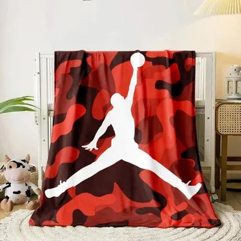 Přehoz na lůžko Flanelový přehoz | deka s motivem basketbalu - 12,80cm x 120cm