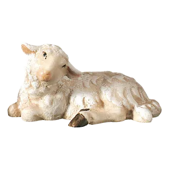 Vánoce Ornatis Ležící ovečka Provedení: Malovaná, Velikost stojících figur dospělých postav: 14 cm Dřevěná vyřezávaná soška ležící ovečky