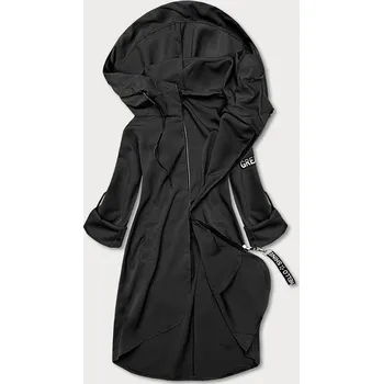 Dámský kabát Tenký černý asymetrický dámský přehoz přes oblečení (B8117-1) odstíny černé S (36)