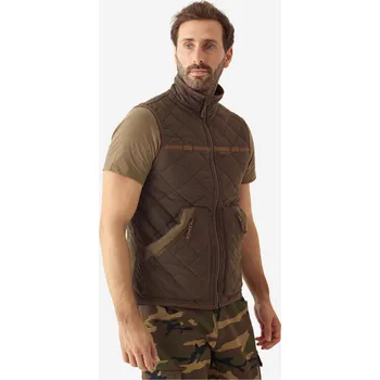 Pánská vesta SOLOGNAC Lovecká prošívaná vesta nešustivá 500 hnědá 4XL KAŠTANOVÁ