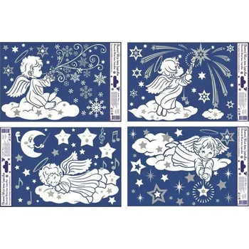 Okenní dekorace Fólie na okno, andílci na mráčku