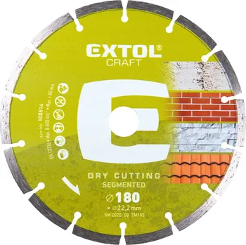 Řezný kotouč Diamantový segmentový kotouč na suché řezání EXTOL CRAFT 180x22,2 mm
