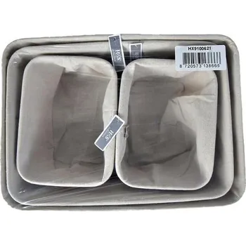 Úložný box Homestyling Sada úložných košíků 4 ks bílá KO-HX9100621