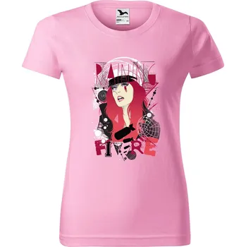 DOBRÝ TRIKO Dámské tričko s potiskem Raining fire Barva: Růžová, Velikost: 3XL